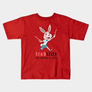 Funny Bunny Cute Stability Kids T-Shirt